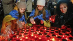 Pierwsza rocznica Euromajdanu. Majdan Niepodległości w Kijowie. 2014.11.21. Fot. PAP/EPA