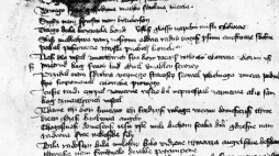 Fragment rękopisu "Bogurodzicy" z 1408 r. przechowywany w Bibliotece Jagiellońskiej. 