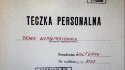 Teczka personalna TW "Wolfgang" udostępniona w poznańskim IPN, dotycząca Andrzeja Przyłębskiego. Źródło: PAP