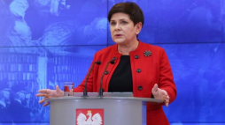 Premier Beata Szydło podczas konferencji prasowej po posiedzeniu rządu. 25.04.2017. Fot. PAP/P. Supernak 