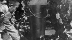 Piecyk do ogrzewania winorośli w winnicy. Winnica w Generalnej Guberni, 1941 r. Fot. NAC
