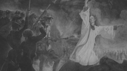 Obraz Jana Henryka Rosena "Śmierć księdza Skorupki"