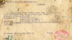 Dokument Rady Pomocy Żydom z 16.01.1943 r. Źródło: AAN
