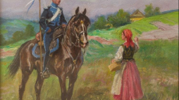 Obraz "Ułan i dziewczyna" (1929). Źródło: Muzeum Śląska Cieszyńskiego