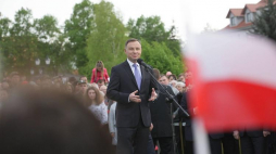 Prezydent Andrzej Duda podczas spotkania z mieszkańcami Krosna Odrzańskiego. Fot. PAP/L. Muszyński