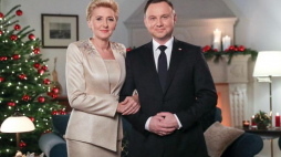 Pierwsza dama Agata Kornhauser-Duda i prezydent Andrzej Duda