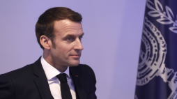 Prezydent Francji E. Macron podczas wizyty w Izraelu. Fot. PAP/EPA