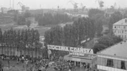 Strajk w Stoczni Gdańskiej. 08.1980. Fot. PAP/J. Grelowski