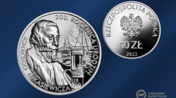 Srebrne monety z wizerunkiem Ignacego Łukasiewicza. Źródło: Narodowy Bank Polski