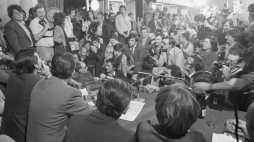 Delegacja Solidarności na spotkaniu z przedstawicielami mediów we wrześniu 1980 r. Fot. PAP/J. Morek