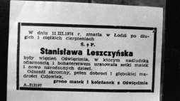 Nekrolog Stanisławy Leszczyńskiej z fotoreportażu Macieja Billewicza. Fot. PAP