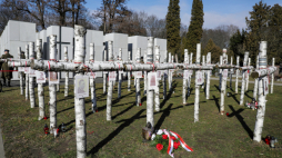 Warszawa, tzw. Łączka - miejsce, na którym znaleziono szczątki skazanego w 1952 roku na śmierć pilota Edwarda Pytki. Fot. PAP.A. Zawada