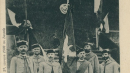 Sztandar Sokoła Lwowskiego - IV Zlot Sokolstwa Polskiego we Lwowie. 06.1903. Źródło: CBN Polona