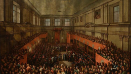 Uchwalenie Konstytucji 3 maja 1791 roku, obraz Kazimierza Wojniakowskiego z 1806 roku. Źródło: Wikimedia Commons