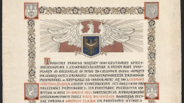 Akt pamiątkowy objęcia Górnego Śląska przez rząd RP, 16 lipca 1922 r., karta 1. Źródło: Pamiecpolski.archiwa.gov.pl/E. Kisiel