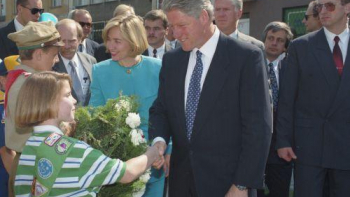 Wizyta prezydenta USA Billa Clintona w Polsce w dniach 6-7 lipca 1994 r. Fot. PAP/P. Gęsicki