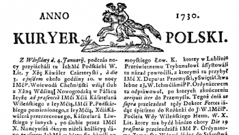 „Kurier Polski” z 1730 r. Źródło: Wikimedia Commons