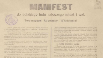 „Manifest do polskiego ludu roboczego miast i wsi” ogłoszony przez Tymczasowy Komitet Rewolucyjny Polski. Źródło: CBN Polona