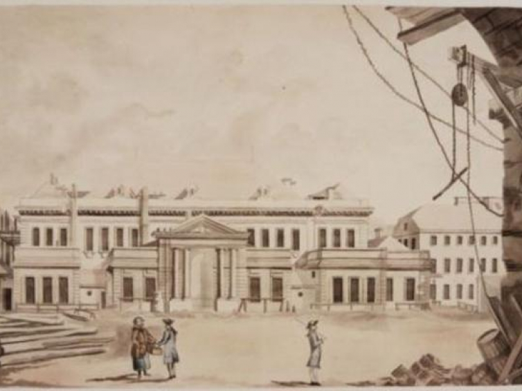 Teatr Narodowy na Placu Krasińskich w Warszawie. Ok. 1791 r. Źródło: CBN Polona
