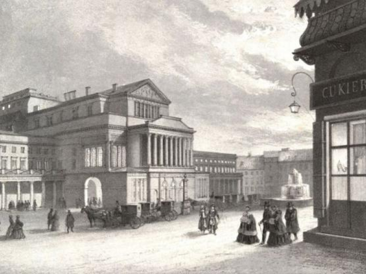 Teatr Wielki w Warszawie. 1858 r. Źródło: CBN Polona