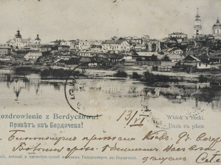 Panorama Berdyczowa. Pocztówka, 1903 r. Źródło: BN Polona