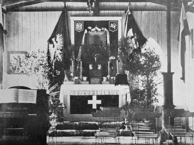 Kaplica obozu w Helmstedt dla Polakó z armii rosyjskiej. Źródło: Muzeum Piłsudskiego w Sulejówku