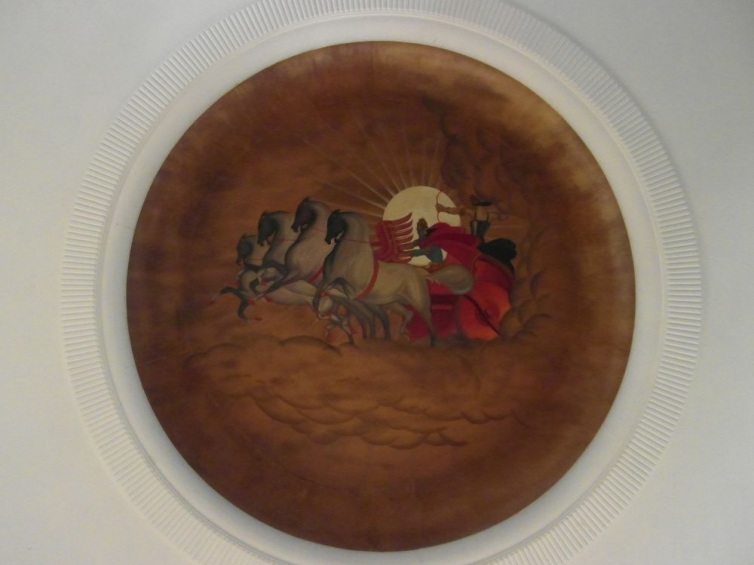 Malowidła Stefana Norblina w pałacu maharadży Bahadura w Morvi po konserwacji - plafon. Fot. J. Czernichowska