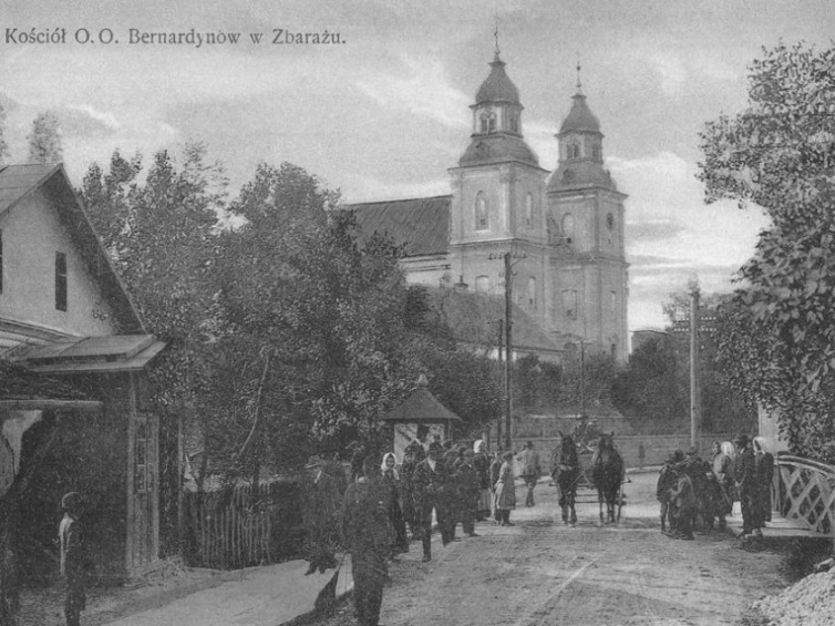 Kościół OO. Bernardynów w Zbarażu. Lata 1919-1939. Źródło: NAC
