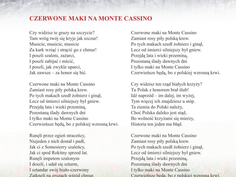 Wspólne śpiewanie „Czerwonych maków na Monte Cassino”