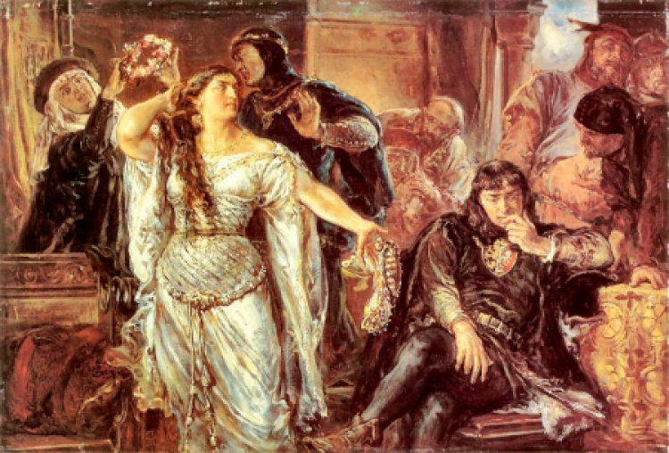 Spór małżeński Gryfiny z Leszkiem Czarnym - obraz Jana Matejki (1879). Fot. Wikipedia