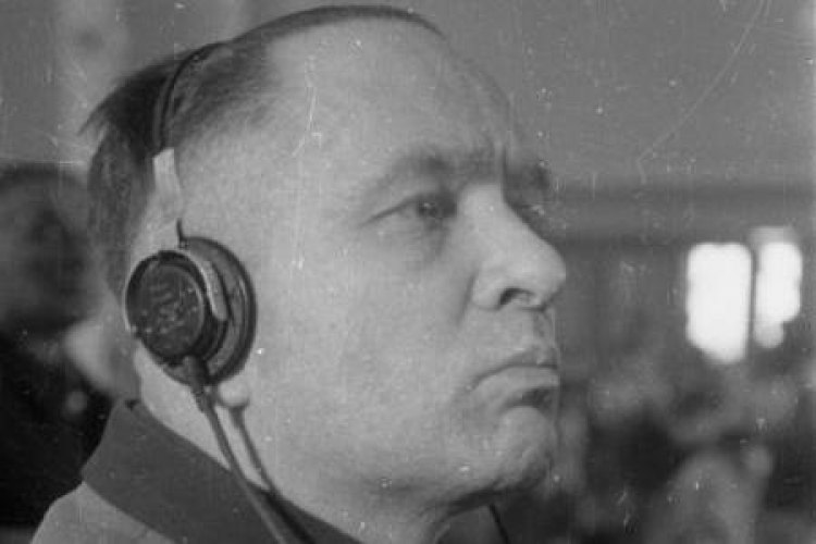 Rudolf Hoess przed Najwyższym Trybunałem Narodowym. Warszawa, 1947-03-11. Fot. PAP/CAF