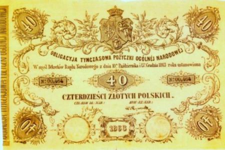 Obligacja wydana przez Rząd Narodowy w 1863r. Zbiory Biblioteki Narodowej