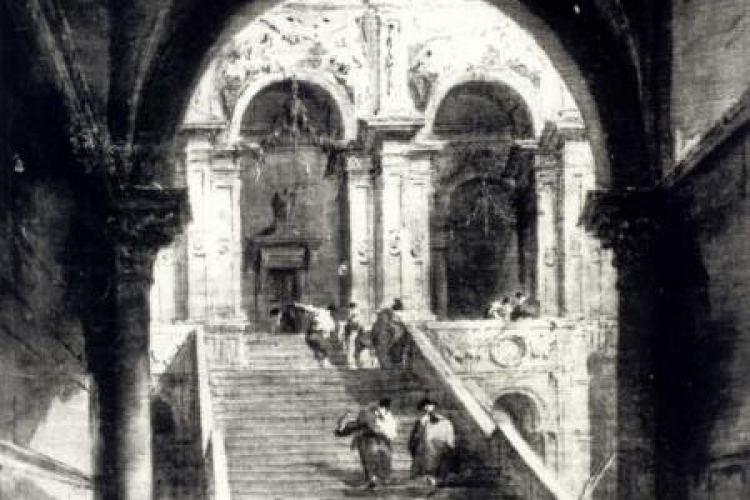 Francesco Guardi "Schody pałacowe"(fragment). Fot. MKiDN