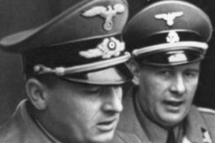 Gubernator Hans Frank oraz dowódca SS i policji w dystrykcie lubelskim Odilo Globocnik (z prawej). Fot. NAC 