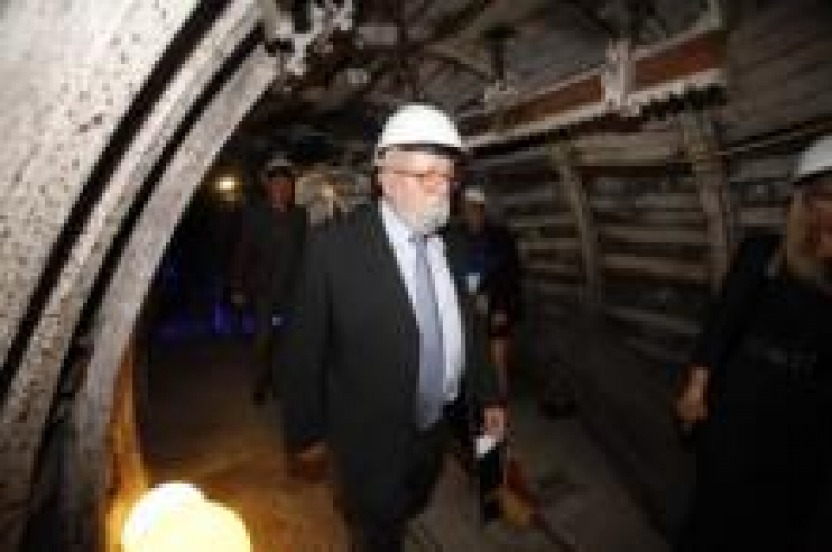 Krzysztof Penderecki w kopalni. Fot. PAP/M. Zimny
