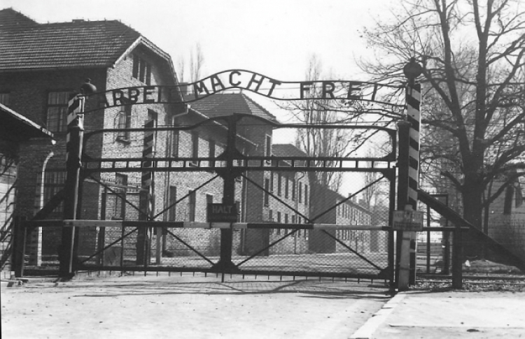 Auschwitz - brama obozu. Fot. Państwowe Muzeum Auschwitz-Birkenau
