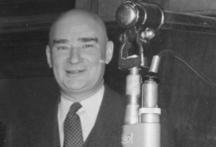Przewodniczący Komitetu do Spraw Radiofonii i Telewizji Włodzimierz Sokorski 1960 r. Fot. PAP/CAF