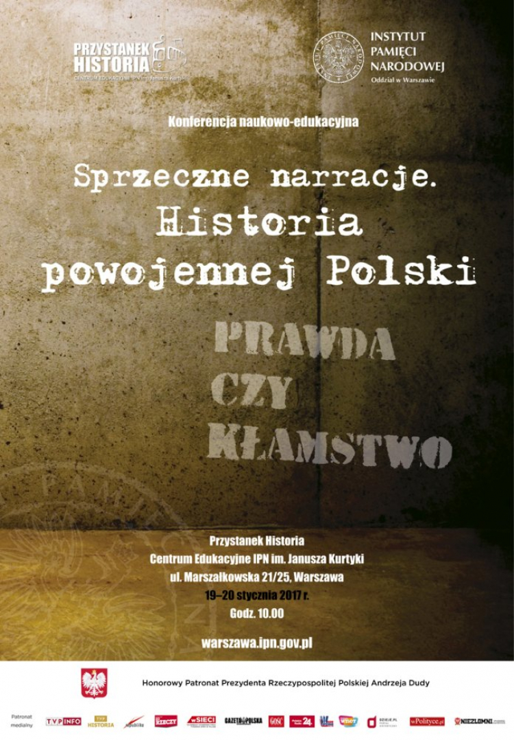 Plakat konferencji „Sprzeczne narracje. Historia powojennej Polski”
