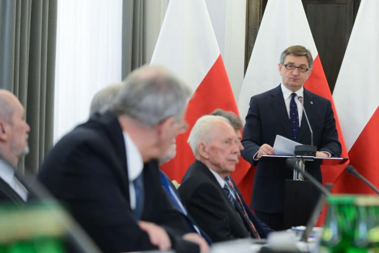 Marszałek Sejmu Marek Kuchciński podczas konferencji "Konstytucja Solidarności" w Senacie. Fot. PAP/J. Kamiński