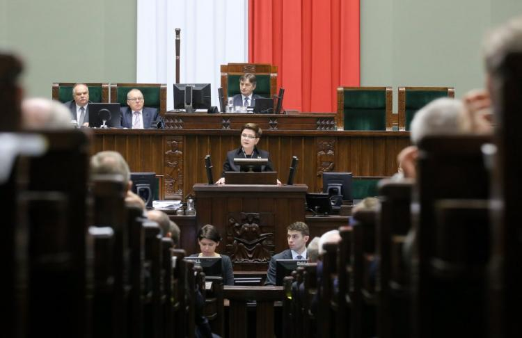 Premier Beata Szydło wygłasza expose w Sejmie. Fot. PAP/P. Supernak