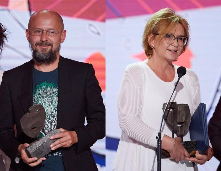 Zdobywcy Grand Prix Festiwalu "Dwa Teatry - Sopot 2017": Dariusz Błaszczyk i Agnieszka Lipiec-Wróblewska . Fot. PAP/A. Warżawa 