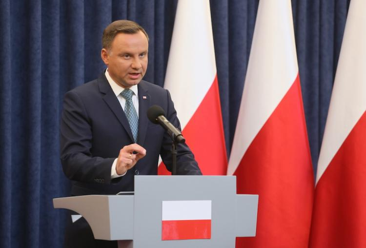 Prezydent Andrzej Duda po wygłoszeniu oświadczenia na temat reformy sądownictwa. Fot. PAP/P. Supernak