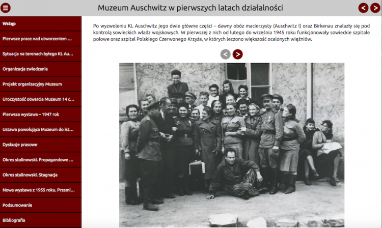 Strona internetowa poświęcona pierwszemu okresowi działalności Muzeum Auschwitz.