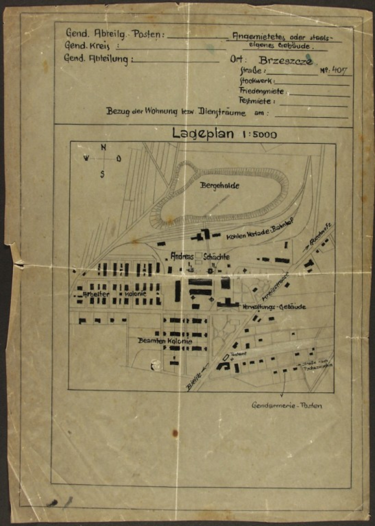 Plan podobozu Jawischowitz, należącego do kompleksu Auschwitz. Źródło: Muzeum Auschwitz