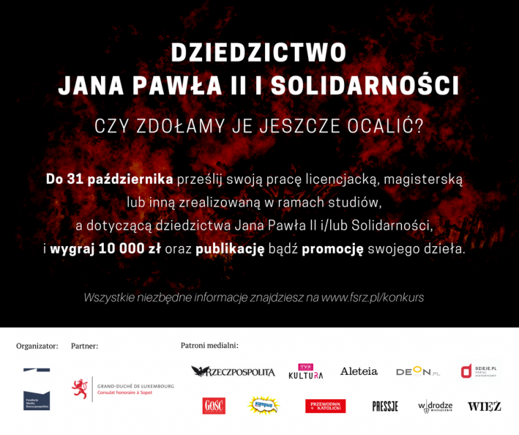 Konkurs „Dziedzictwo Jana Pawła II i Solidarności”