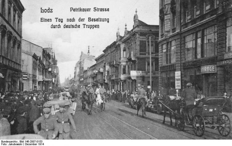 Łódź pod niemiecką okupacją. 12.1914. Źródło: Wikimedia Commons/Bundesarchiv