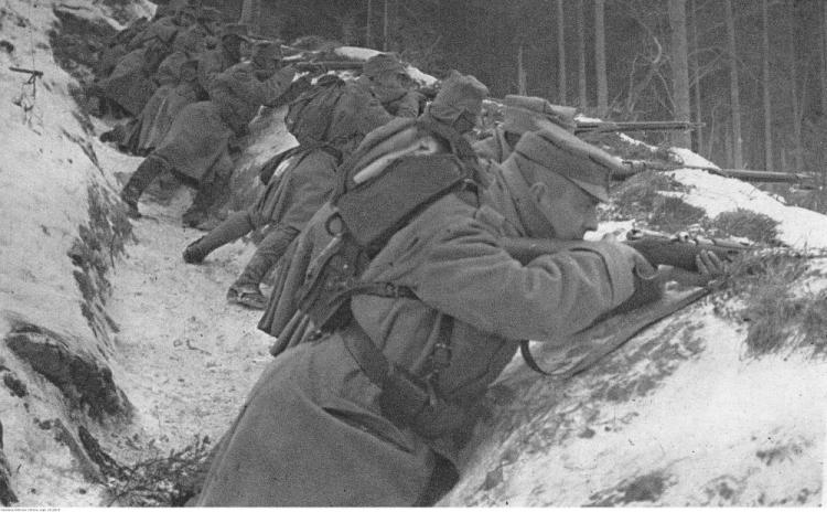 II Brygada Legionów podczas walk w Karpatach. 1914 r. Fot. NAC