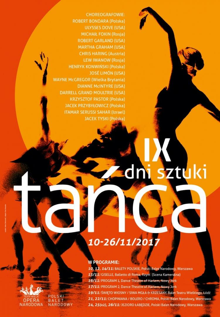 Plakat IX Dni Sztuki Tańca. Źródło: Teatr Wielki-Opera Narodowa