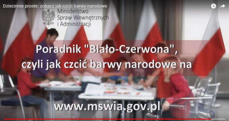 Spot MSWiA o poradniku nt. polskiej flagi i hymnu narodowego