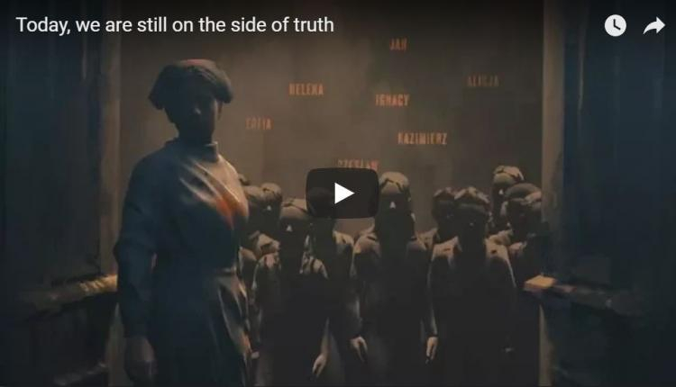 Spot "Today, we are still on the side of truth" na profilu Kancelarii Premiera w serwisie Youtube
